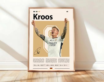 Toni Kroos Poster, Germany Football Print, Sports Poster, Football Poster, Soccer Wall Art, Sports Bedroom Posters