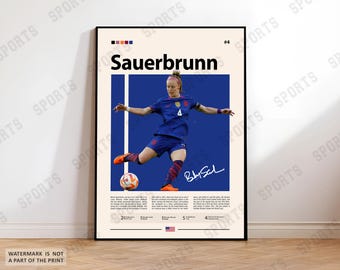 Becky Sauerbrunn Poster, Football Poster, Sports Poster, Soccer Fans, Women’s Soccer Wall Art, Sports Bedroom Posters