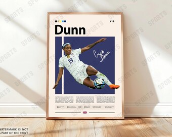 Crystal Dunn Poster, Soccer Gifts, Sports Poster, Football Player Poster, Soccer Wall Art, Sports Bedroom Posters, Gift For Him