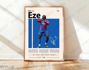 Eberechi Eze Poster, Soccer Gifts, Sports Poster, Football Player Poster, Soccer Wall Art, Sports Bedroom Posters, Gift For Him
