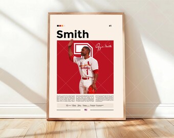 Póster de Ozzie Smith, Impresión de los Cardenales de San Luis, Póster de la MLB, Póster deportivo, Aficionados al béisbol, Póster de campocorto, Arte mural de béisbol, Pósteres deportivos