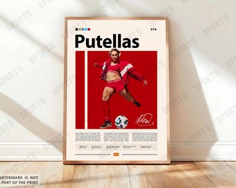 Alexia Putellas Poster, Spanish Woman Footballer, Sports Poster, Football Player Poster, Soccer Wall Art, Sports Bedroom Posters