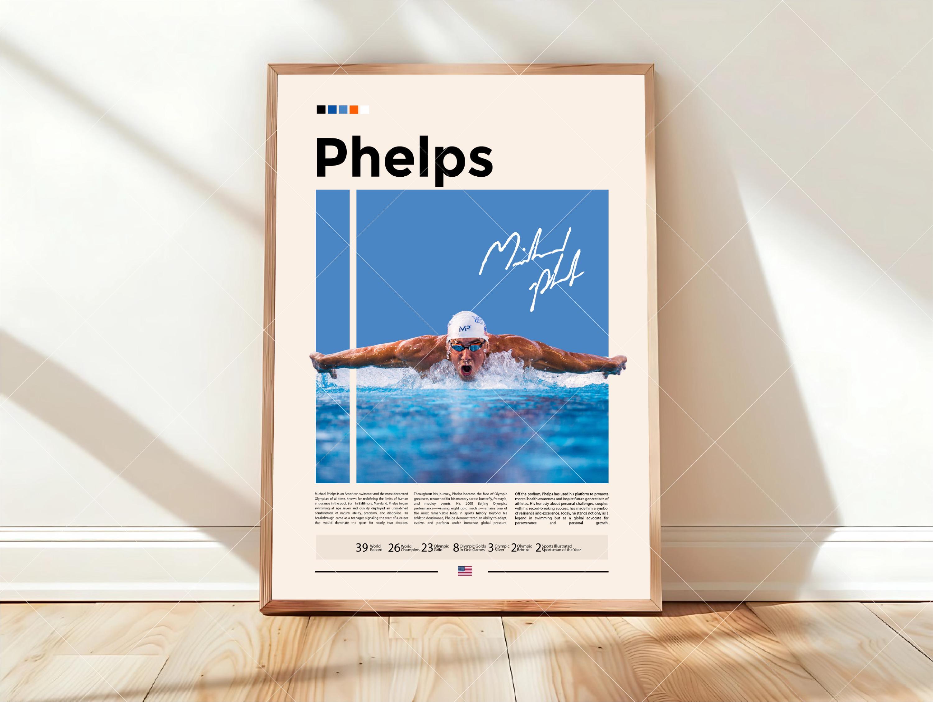 Michael Phelps サイン入りポスター 【公式通販】