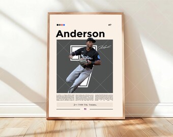 Póster de Tim Anderson, lámina de los Chicago White Sox, arte mural de la MLB, decoración de jugador de béisbol, regalo para fanático de los White Sox, dormitorio deportivo, lámina para la sala de juegos