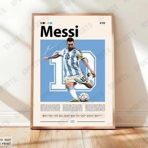 Lionel Messi poster, Argentinië voetbal print, voetbal cadeaus, sport poster, poster voetballer, voetbal kunst aan de muur, sport slaapkamer posters