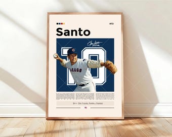Póster de Ron Santo, Impresión de los Chicago Cubs, Póster de la MLB, Póster deportivo, Aficionados al béisbol, Póster de tercera base, Arte de béisbol, Pósteres deportivos para dormitorio