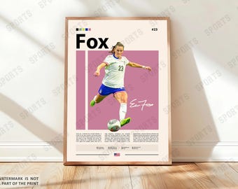Emily Fox Poster, Soccer Gifts, Sports Poster, Football Player Poster, Soccer Wall Art, Sports Bedroom Posters, Gift For Him