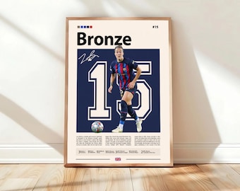 Lucy Bronze Poster, Sport Poster, Fußballspieler Poster, Fußball Wandkunst, Sport Schlafzimmer Poster