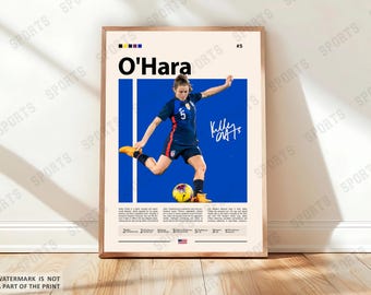 Kelley O'Hara Poster, Women’s Soccer, Sports Poster, Football Player Poster, Soccer Wall Art, Sports Bedroom Posters