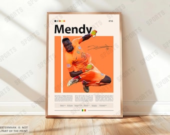 Édouard Mendy Poster, Soccer Gifts, Sports Poster, Football Player Poster, Soccer Wall Art, Sports Bedroom Posters