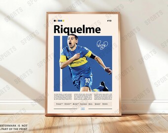 Riquelme Poster, Football Poster, Sports Poster, Soccer Fans, Argentina Wall Art, Sports Bedroom Posters