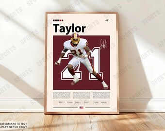 Póster de Sean Taylor, póster de fútbol de Washington, póster de la NFL, póster deportivo, fanáticos de la NFL, póster de fútbol, arte mural de la NFL, pósters deportivos para el dormitorio