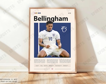Jude Bellingham Poster, Soccer Gifts, Sports Poster, Soccer Player Poster, Soccer Wall Art, Sports Bedroom Posters, Gift For Him