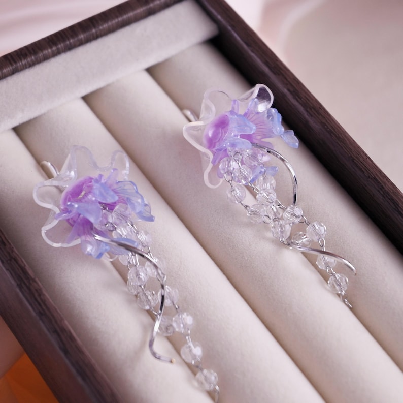 Jellyfish Earrings, Ocean Theme Jewelry,Handmade Boho Earrings , Unique Dangle Earrings, Gift for Marine Lover image 5