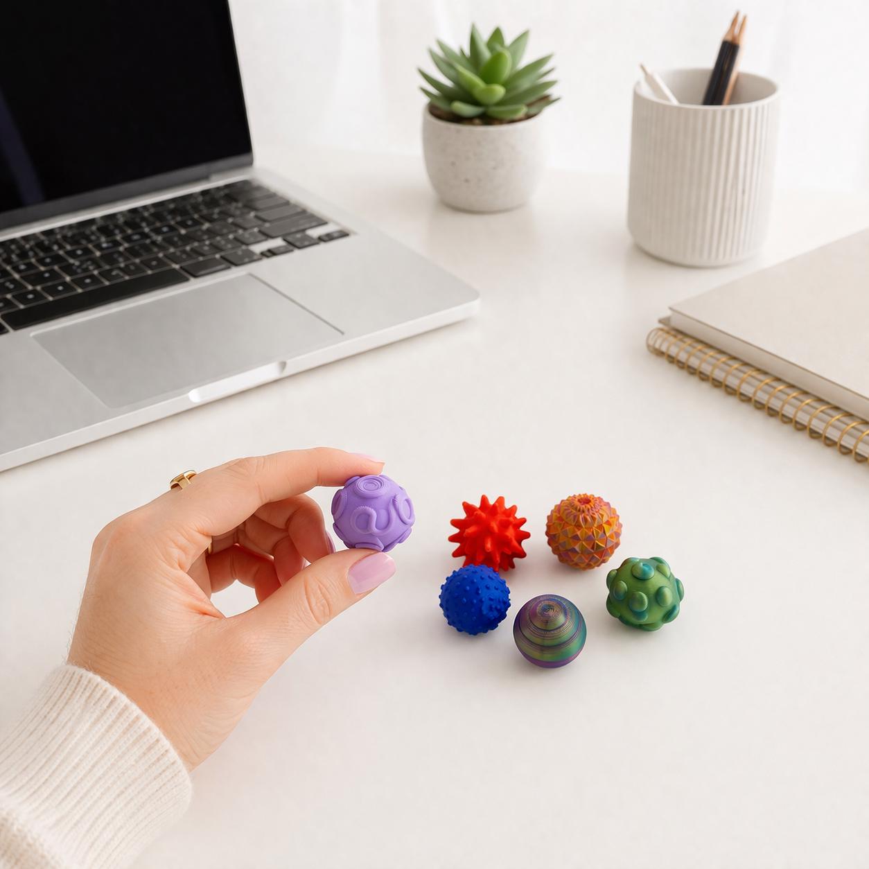 Textured Sensory Fidget Balls 6 Pack Stress Relief Toys for Kids Adults ...