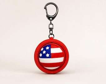 USA Flag Spinner Keychain Fidget, Patriotic Gift