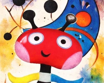 Belinko-Joan Miró Inspired Ladybug Plush Toy – Belinko Art Character, 10" x 7"