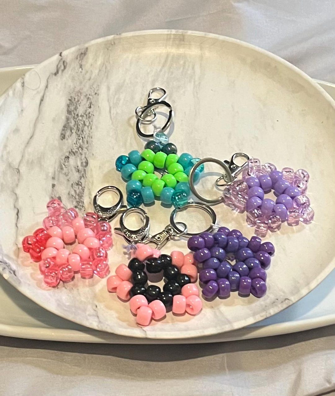 Beaded Kandi Key Chains Unique Design 1 per Key Chain - Etsy