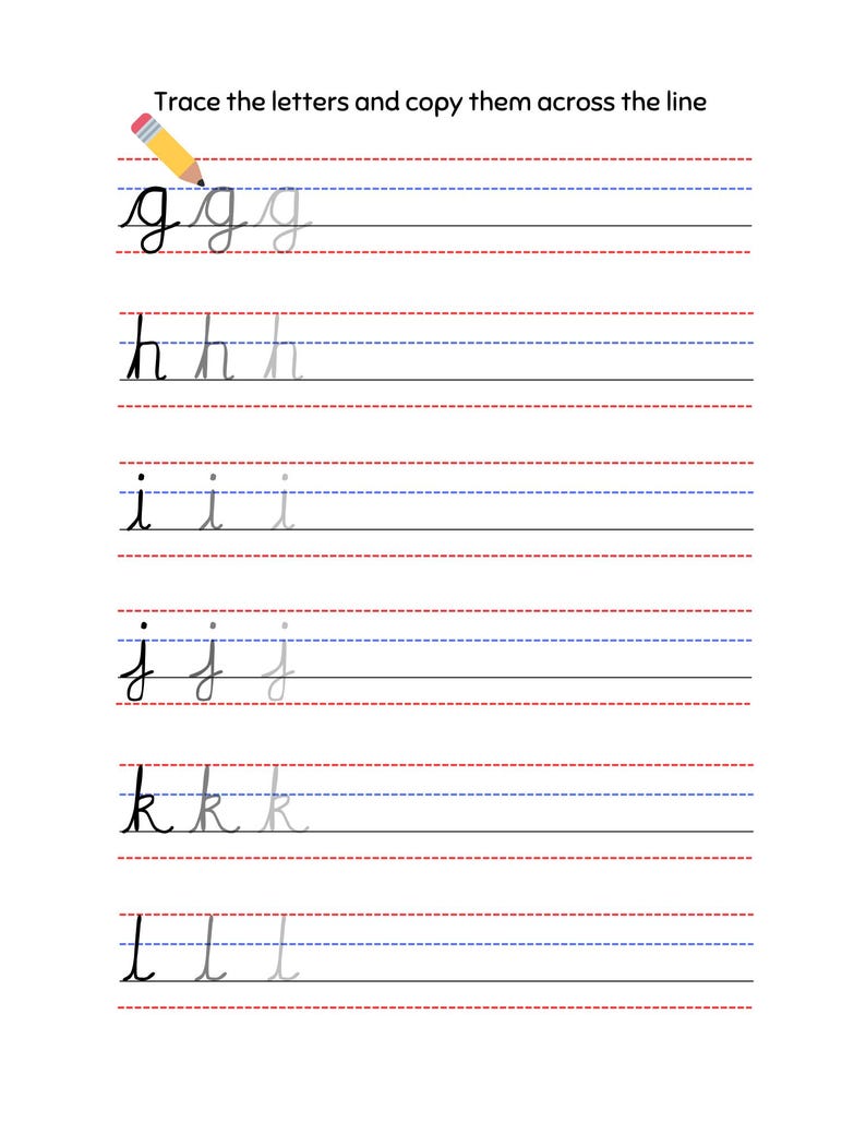 Cursive Handwriting Practice Sheets A–Z | Printable Alphabet Tracing ...