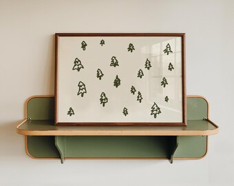 Minimalist Pine Tree Print, Scandinavian Forest Wall Art (Digital Download)