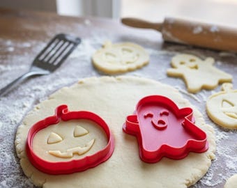 Juego de cortadores de galletas de fantasma y calabaza – Moldes para hornear impresos en 3D