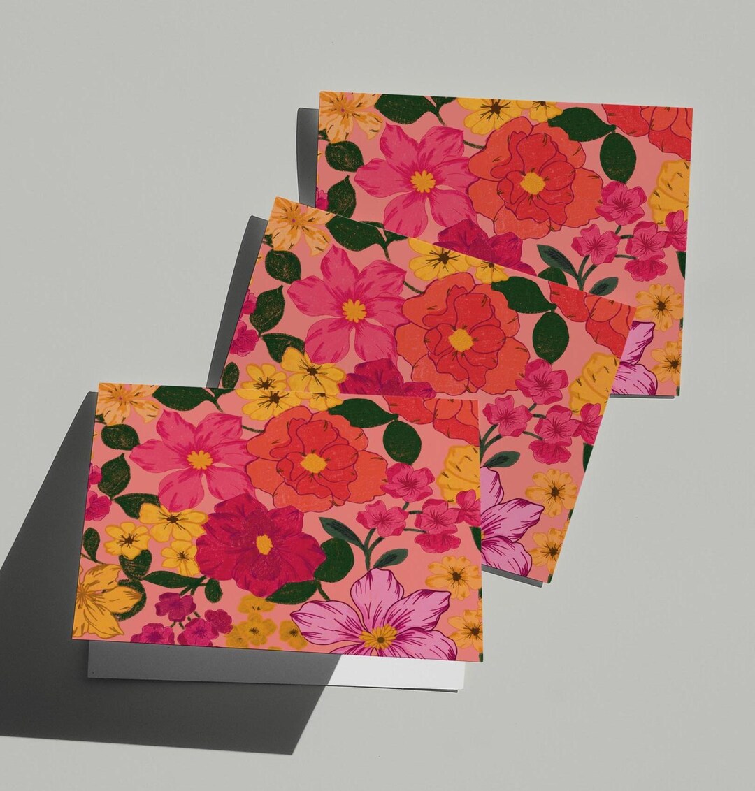 Floral Note Cards Set | Vintage-inspired Stationery, All Occasion - Etsy