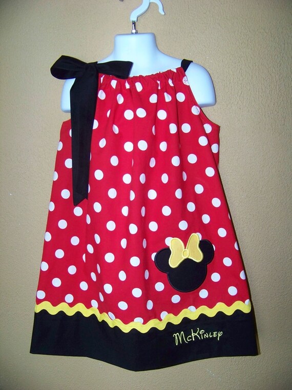 Minnie Mouse Pillowcase Dress Minnie Mouse Dress In Red With Etsy