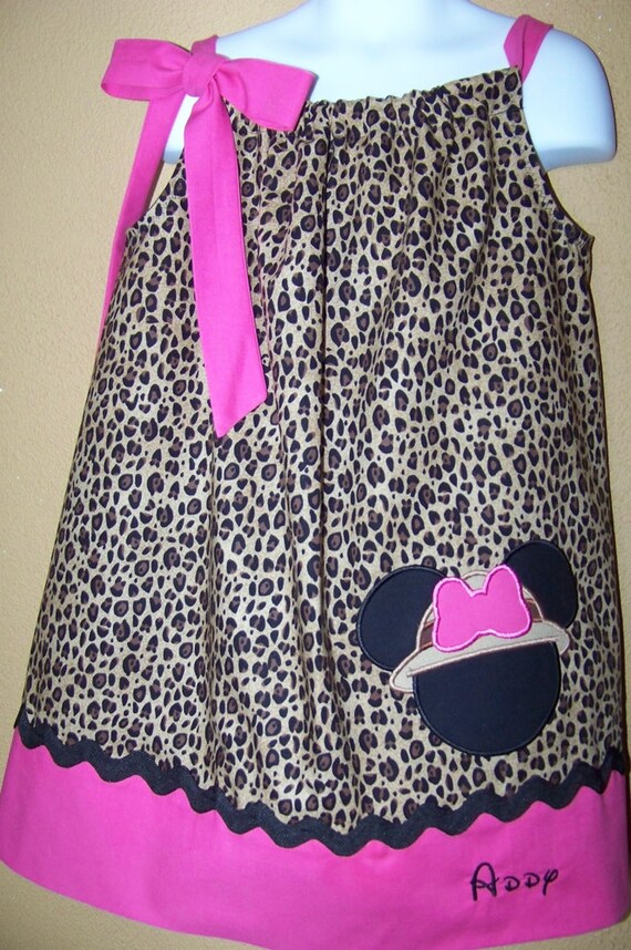 Safari Minnie Mouse Pillowcase Dress Cheetah Print Leopard Etsy
