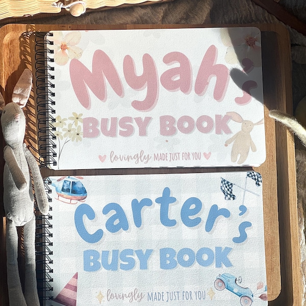 Toddler Busy Book | Preschool Learning Binder | Montessori Activities | Name Personalized | Fine Motor Skills | Travel Game| 2-5 years old