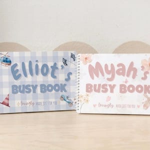 Personalized Montessori Busy Book | Preschool Learning Binder | Toddler Books | Bilingual Options | Fine Motor Skills| 2-5 years old
