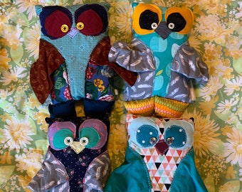 HOOT OWL Fabric Plush - Plushie Toy Doll Animal Friend - Cute Play Owlie