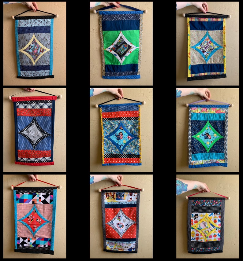 Pin Display Wall Hanging Mini Quilt Cathedral Square Design image 1