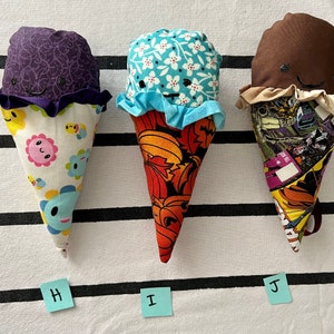 Ice Cream Cone Ice Cream Plushie Toy Cute Sweet Kids Playfood Rainbow of Flavors image 7