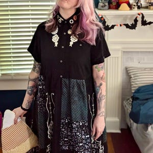 Panic Clothing - Patchwork Shirtdress or Skirt - Hidden Side Pockets
