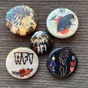 AFI Button Pack A Fire Inside Davey Havok Pinbacks Buttons Pins Embroidery Created by Me Featuring Album Art image 2