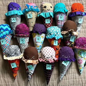 Ice Cream Cone Ice Cream Plushie Toy Cute Sweet Kids Playfood Rainbow of Flavors image 2