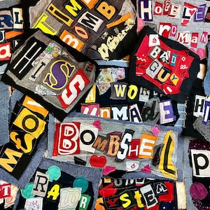 Patch punk panique - lettres de demande de rançon - patch à coudre