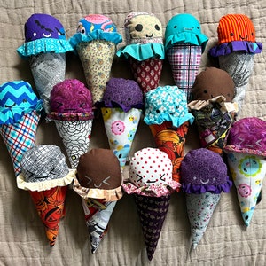 Ice Cream Cone Ice Cream Plushie Toy Cute Sweet Kids Playfood Rainbow of Flavors image 1