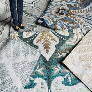 Miniature Rug -  1:12 Scale - Dollhouse Rug - Created From Upcycled Fabric Samples