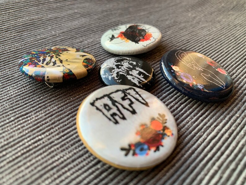 AFI Button Pack A Fire Inside Davey Havok Pinbacks Buttons Pins Embroidery Created by Me Featuring Album Art image 3