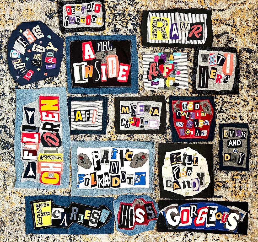 Panic Punk Patch - Ransom Note Letters - AFI, Taylor Swift, Dreamcar ...
