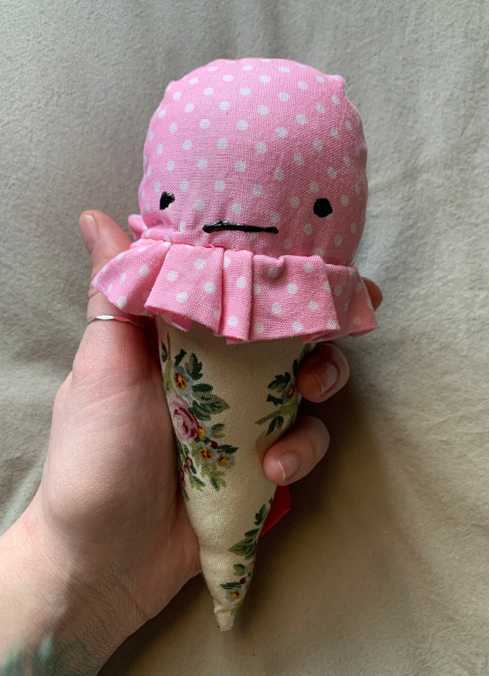 Ice Cream Cone Ice Cream Plushie Toy Cute Sweet Kids Etsy