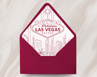Las Vegas Wedding Envelope Liner: Casino Theme (Digital Download A7 Template)