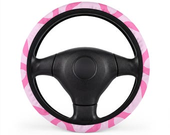 Pink Zebra Pattern Car Steering Wheel Cover | Animal Print