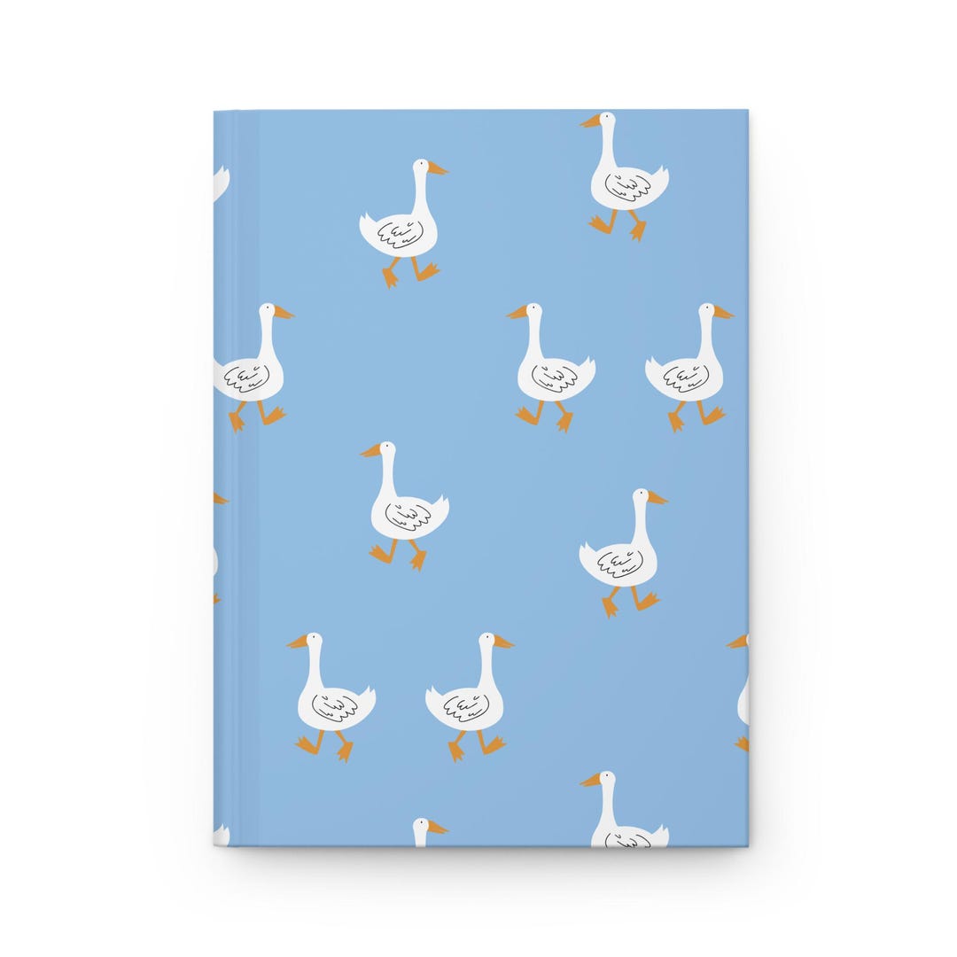 Notebook Goose Walking Geese Hardcover Journal | Blue Goose Pattern Notebook - Etsy