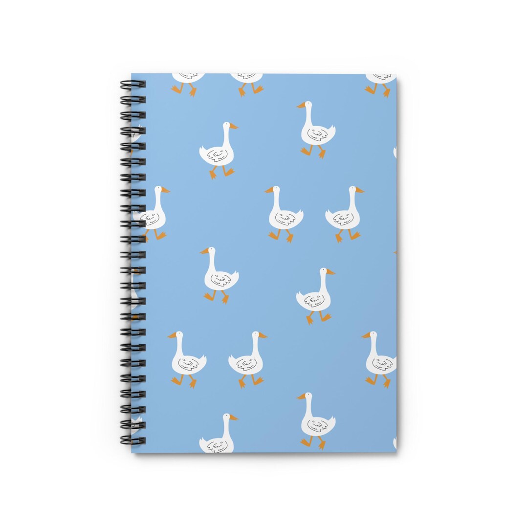 Notebook Goose Walking White Geese Spiral Notebook | Ruled Lined Journal - Etsy