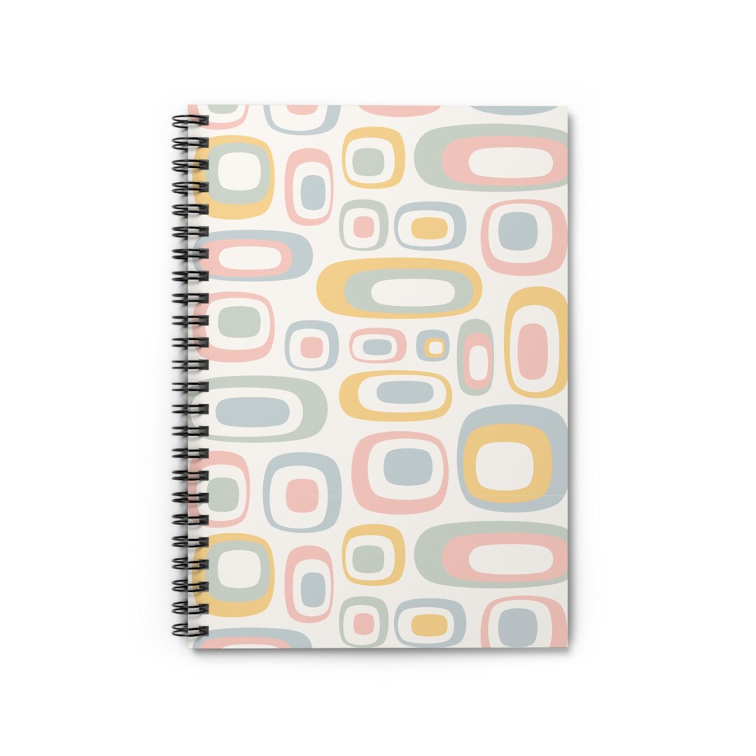 Retro Abstract Shapes Spiral Notebook | Ruled Journal - Etsy