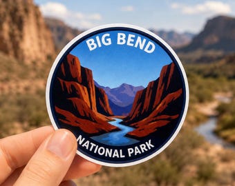 Big Bend National Park Vinyl Sticker, Waterproof Canyon Decal (3 Pack)