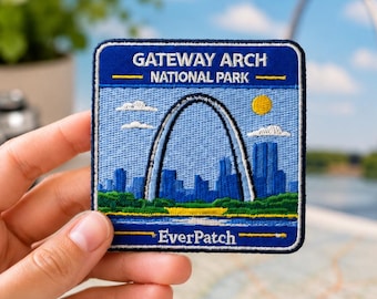 Gateway Arch National Park Embroidered Patch, St. Louis Skyline Souvenir Badge (3 Inch)