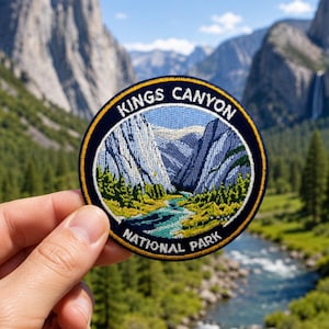 Kings Canyon National Park Patch – 3 Inch Iron-On Embroidered Sierra Mountain Travel Souvenir Badge